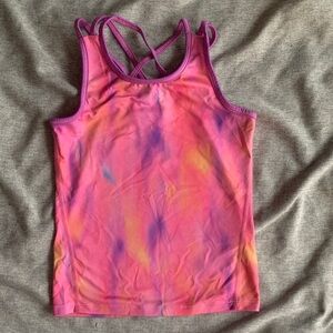 All in Motion Pink and Purple Tie-Dye Cross Back Tank Top - S 6/6x